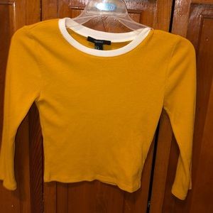 yellow crop too long sleeve
